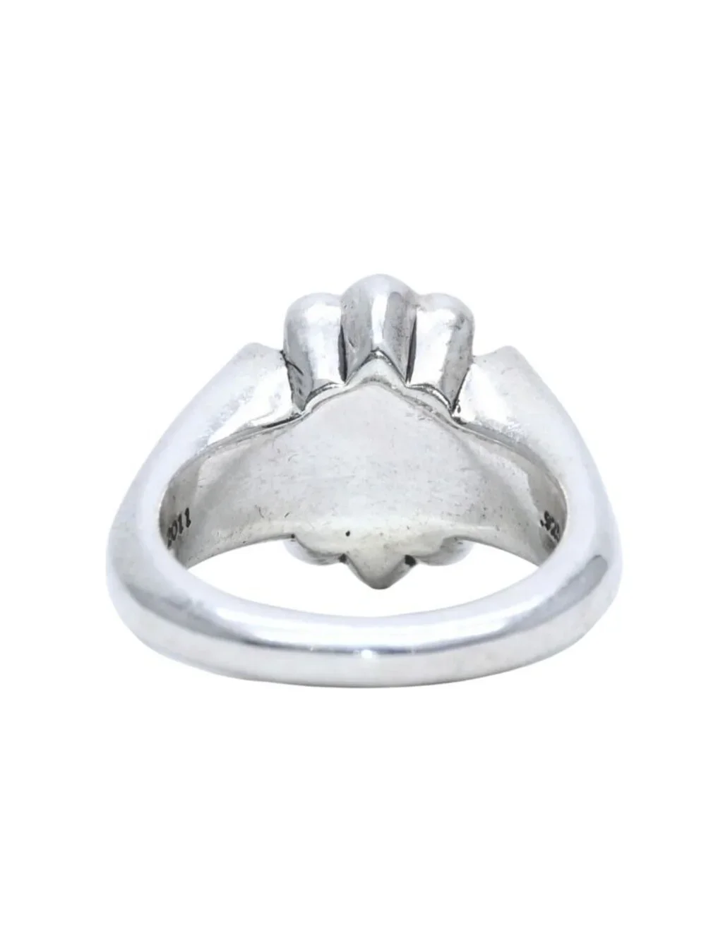 Chrome Hearts Small Cutout CH Plastic Sling Ring 925 Sterling Silver